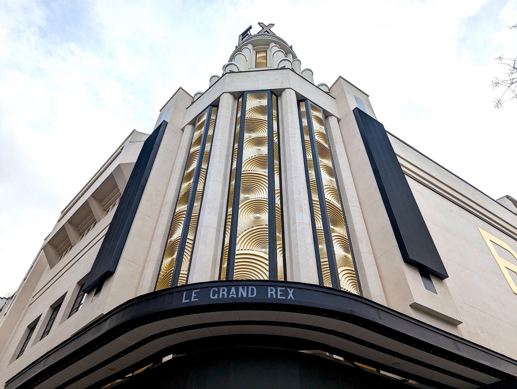 The Art Deco façade of the Grand Rex in Paris.