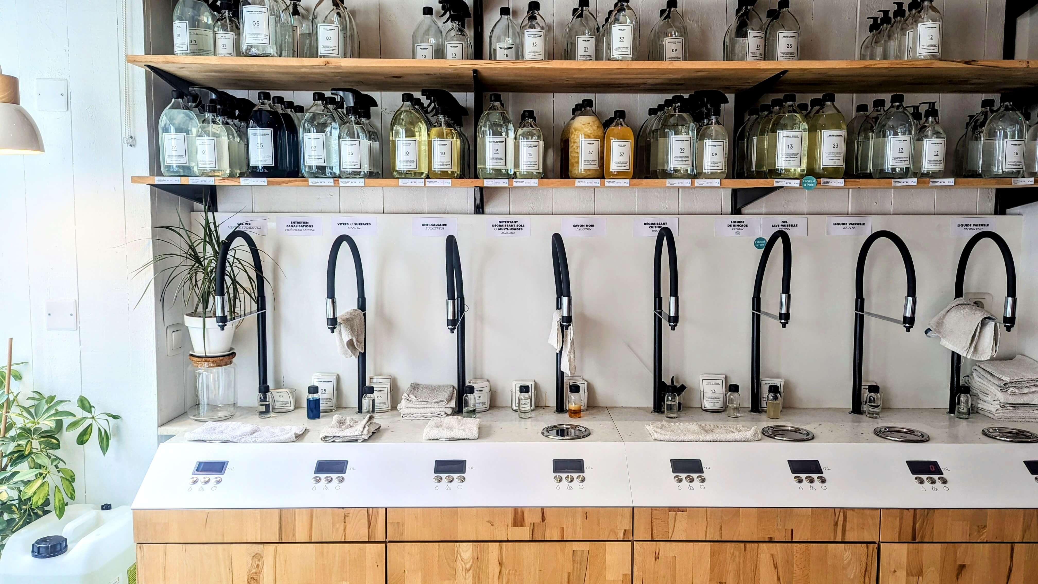 At The Naked Shop in Paris, liquids are sold from tap following a zero waste philosophy.