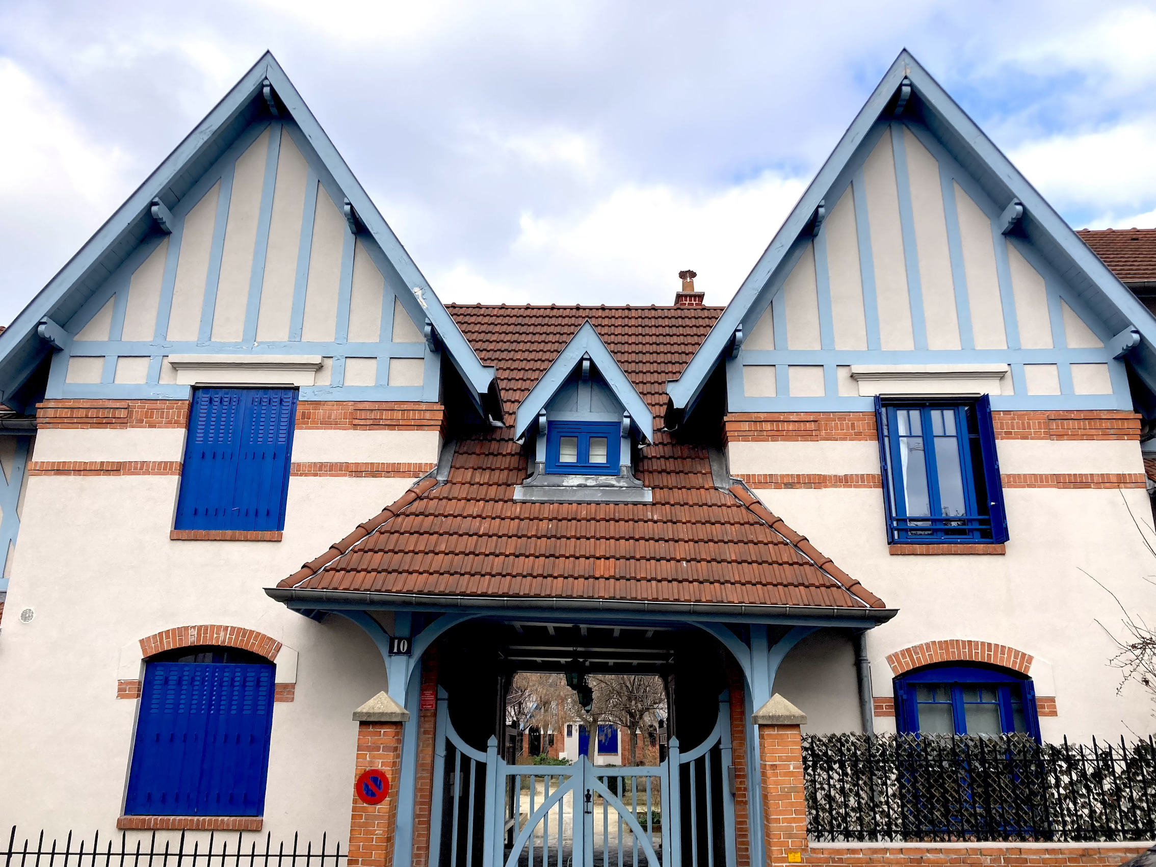 A house in typical Alsacien architecture in Paris' little Alsace neighborhood in the 13th arrondissement.